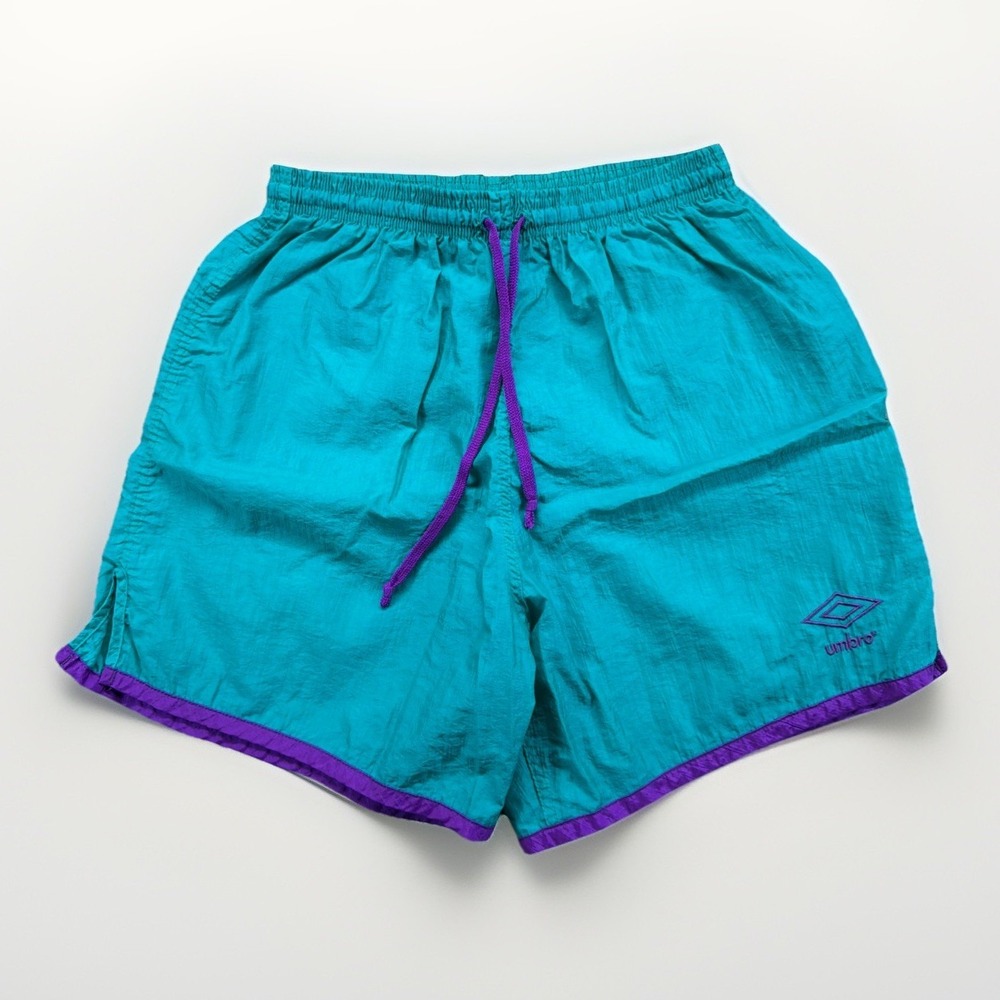 Vintage 80s 90s Adult M Teal Purple Umbro Made In USA Shorts Soccer Tennis